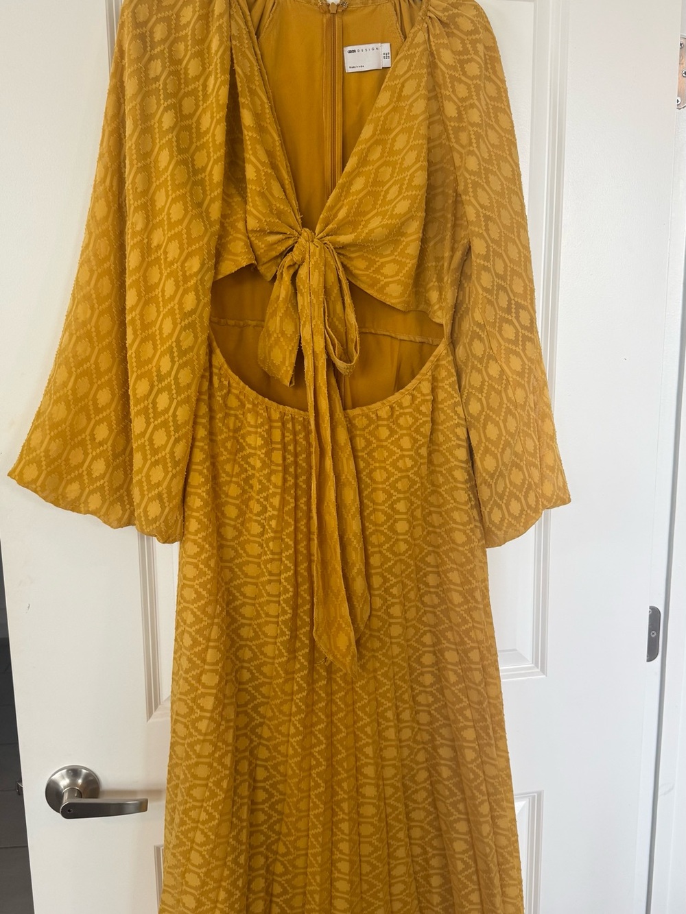 Yellow Tie-Front  cut out Maxi Dress
